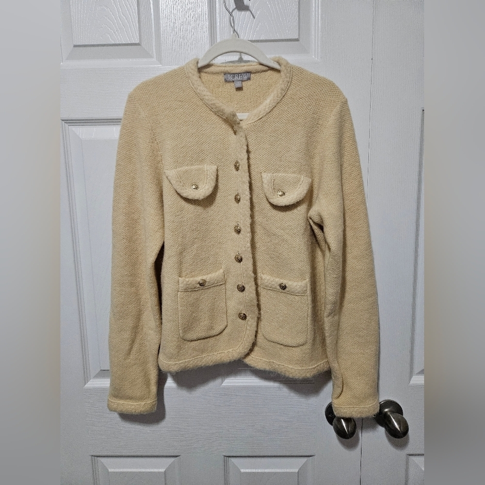 J. Crew Wool Blend Button Front Cardigan M - Picture 2 of 6